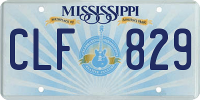 MS license plate CLF829