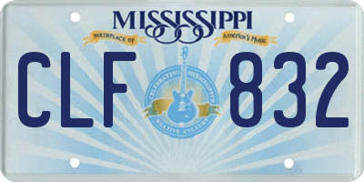 MS license plate CLF832
