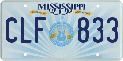 MS license plate CLF833
