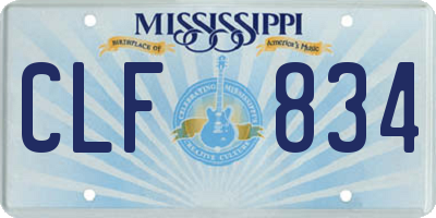 MS license plate CLF834