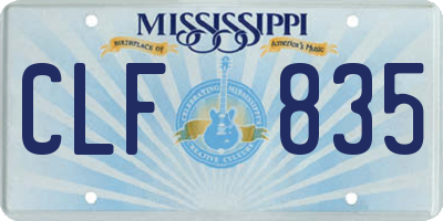 MS license plate CLF835