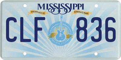 MS license plate CLF836