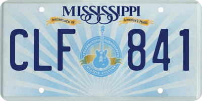 MS license plate CLF841