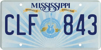 MS license plate CLF843