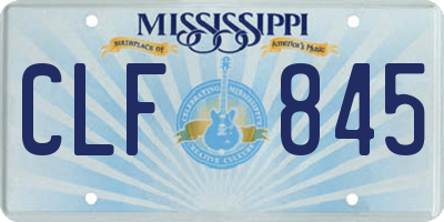 MS license plate CLF845