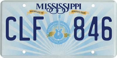 MS license plate CLF846
