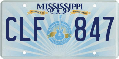 MS license plate CLF847