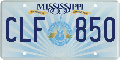 MS license plate CLF850
