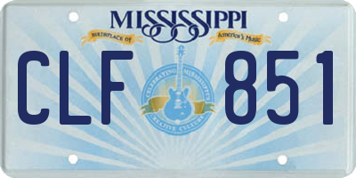 MS license plate CLF851