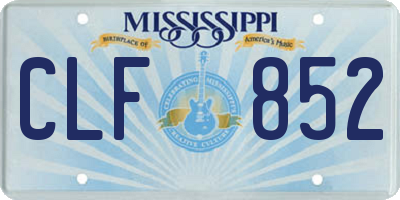 MS license plate CLF852