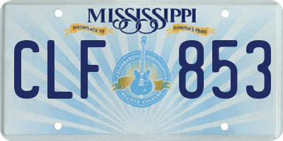 MS license plate CLF853