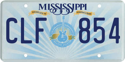 MS license plate CLF854