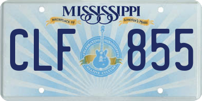 MS license plate CLF855