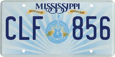 MS license plate CLF856