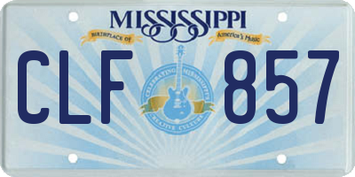 MS license plate CLF857