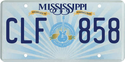 MS license plate CLF858
