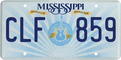 MS license plate CLF859