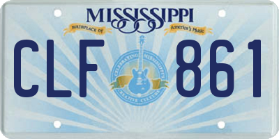 MS license plate CLF861