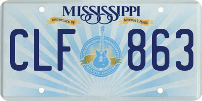 MS license plate CLF863