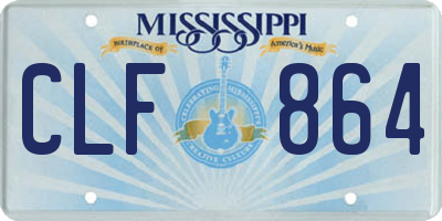 MS license plate CLF864