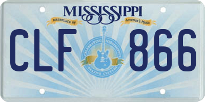 MS license plate CLF866