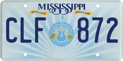 MS license plate CLF872