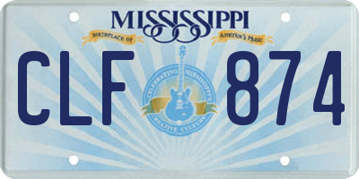 MS license plate CLF874
