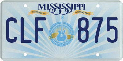 MS license plate CLF875