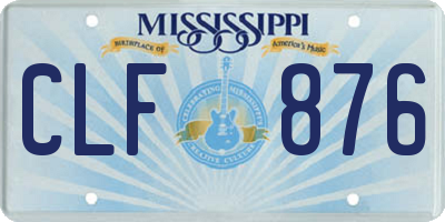 MS license plate CLF876