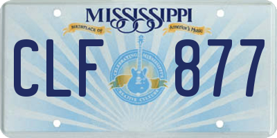MS license plate CLF877