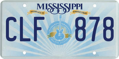 MS license plate CLF878