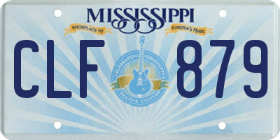 MS license plate CLF879