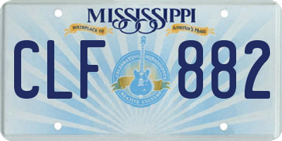 MS license plate CLF882