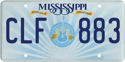 MS license plate CLF883
