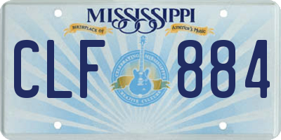 MS license plate CLF884