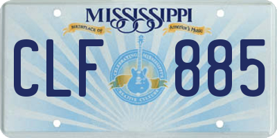 MS license plate CLF885