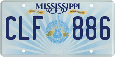 MS license plate CLF886