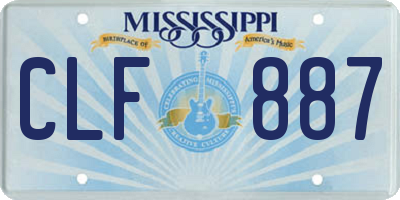 MS license plate CLF887