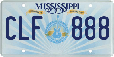 MS license plate CLF888