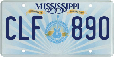 MS license plate CLF890