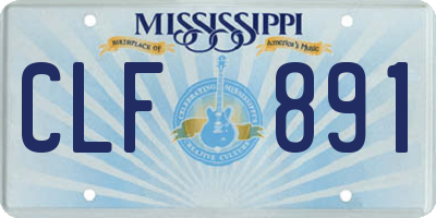 MS license plate CLF891