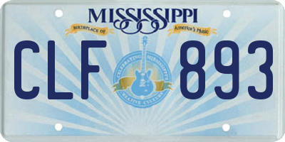 MS license plate CLF893