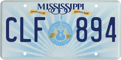 MS license plate CLF894