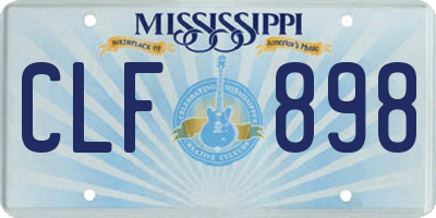 MS license plate CLF898