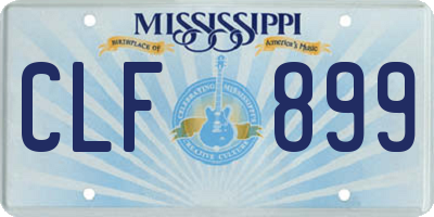 MS license plate CLF899