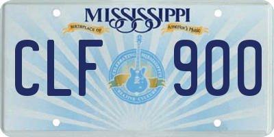 MS license plate CLF900