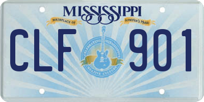 MS license plate CLF901