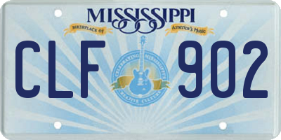 MS license plate CLF902