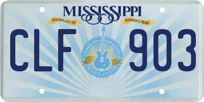 MS license plate CLF903