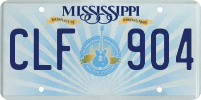 MS license plate CLF904